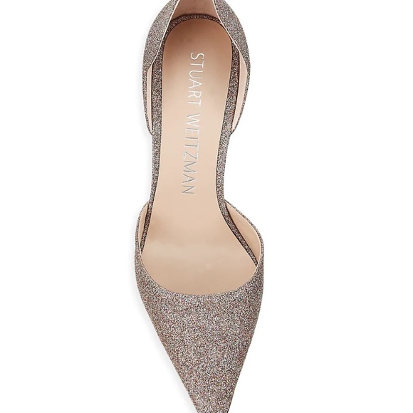 Stuart Weitzman's D'Orsay pumps are crafted of multicolored glitter with scallop - Picture 5 of 7